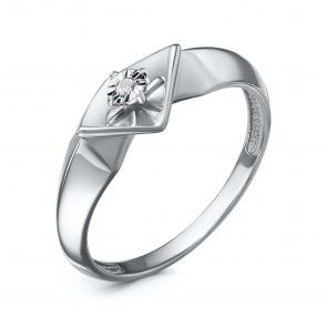 Серебряное кольцо GRIGORIEV с фианитом Г01-10-5446 (с) фото